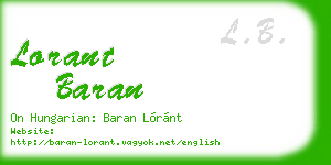 lorant baran business card